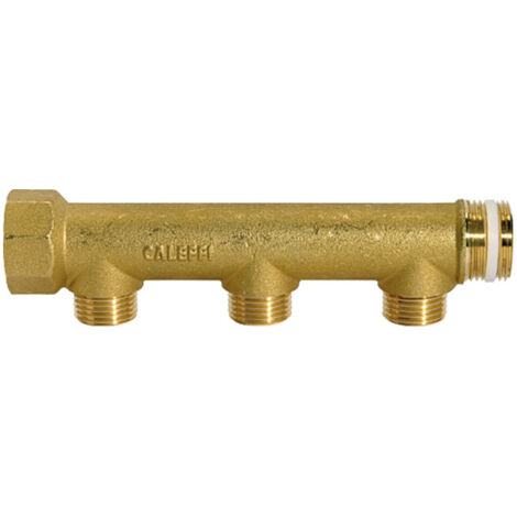 Riegler Verteilerrohr, 3 Abgänge, Eingang 2x1 1/4, Ausgang 3x1/2 AG, MS (1/4)