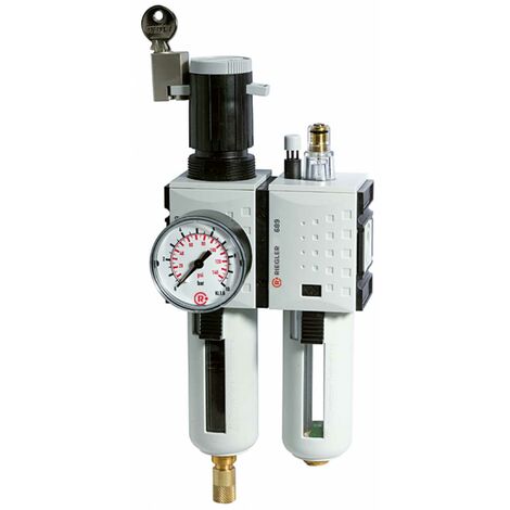 Riegler Wartungseinheit 2-tlg. »FUTURA«, PC, BG 4, G 1, 0,5 - 8 bar, VA (1/4)