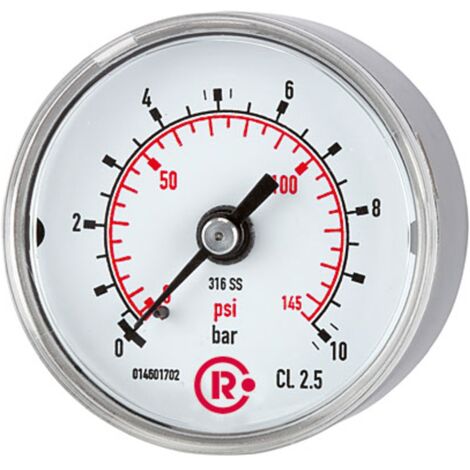 Riegler Standardmano, CrNi-Stahl, G 1/4 hinten zentr., 0 - 60,0 bar, Ø 40