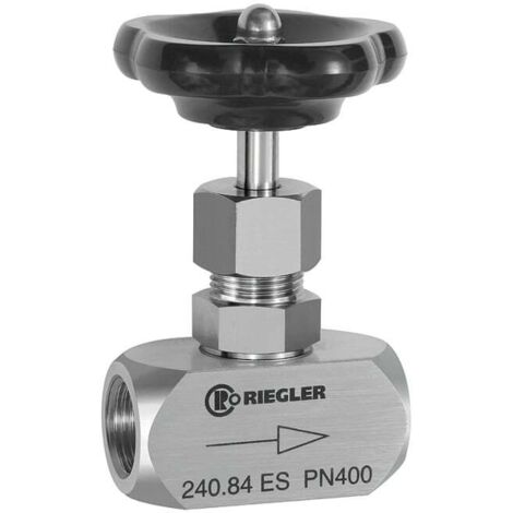 Riegler Nadelventil, Edelstahl 1.4571, G 3/8, DN 6, PN max. 400 bar (1/4)