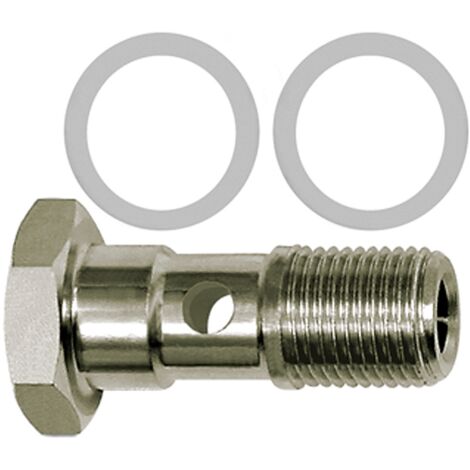 Riegler Hohlschraube, PTFE-Dichtring, einfach, G 3/8, Edelstahl 1.4404 (1/3)