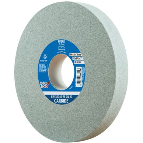 PFERD TOOLS Schleifbockscheibe Ø 300x40mm Bohrung-Ø 76 mm SiC80 für harte Materialien z.B. Hartmetall (1/4)