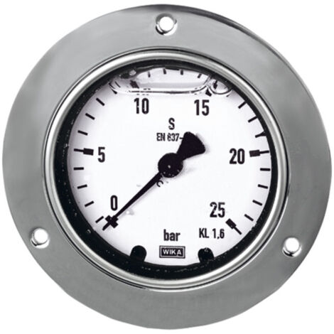 Riegler Glyzerinmanometer, Frontring, G 1/4 hinten zentr., 0 - 4,0 bar, Ø 63 (1/2)