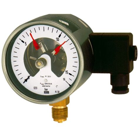 Riegler Kontaktmanometer, G 1/2 radial unten, Messber. 0 - 6,0 bar, Ø 160 (1/2)