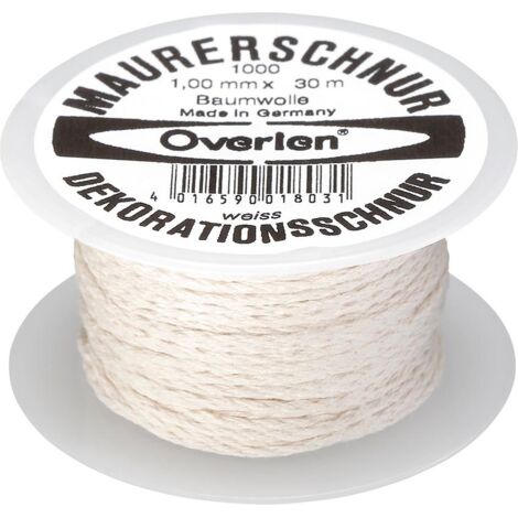 Overlen Baumwollkordel 1,0mm 30m weiß Overmann (1/2)
