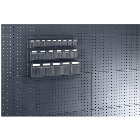 Bott Klarsichtmagazin B600xT68xH78 mm, mit 9 Kästen für Lochplatten (1/2)