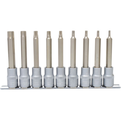 KS Tools 1/2 Bit-Stecknuss-Satz TX, lang, 9-tlg, T20-T60 (1/4)