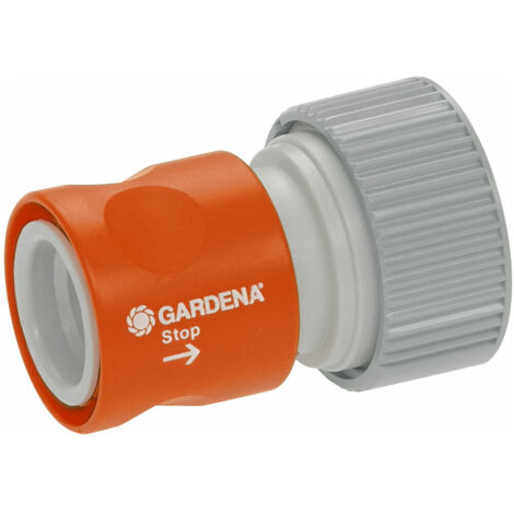 GARDENA SB-Profi-System-Übergangsstück – Wasserstop – Schnellkupplung für 1/2" und 3/4" Schlauch – Für beengte Räume (1/5)