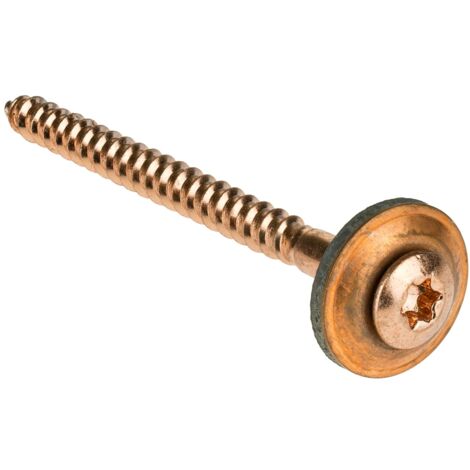 Reidl Spenglerschrauben 4,5 x 45, TORX Dichtscheibe 15 mm, 2-teilig, A2 verkupfert ISR (1/3)