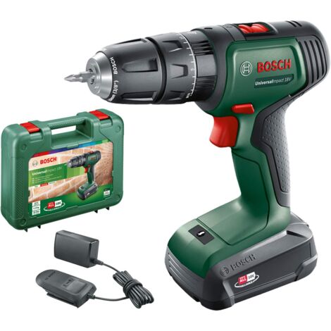 Bosch Akkuschrauber UniversalImpact 18V (1 Akku, 18 Volt System, BohrØ in Holz 30 mm)