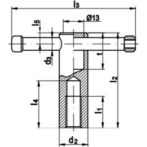 Reidl DIN 6307 Knebelmutter mit losem Knebel M 20, 5 / 5 Au (Stahl - gedreht) brüniert (1/2)