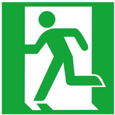 SafetyMarking Fluchtwegschild Alu B200xH200 mm Notausgang links langnachleuchtend (1/4)