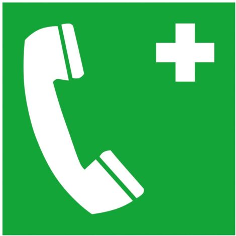 SafetyMarking Fluchtwegschild Folie B150xH150 mm Notruftelefon langnachleuchtend (1/3)