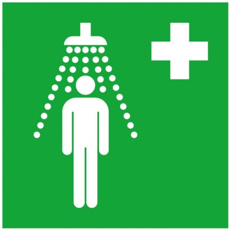 SafetyMarking Hinweißchild Folie B200xH200 mm Notdusche langnachleuchtend (1/4)