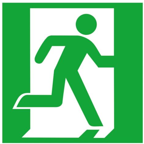 SafetyMarking Fluchtwegschild Folie B150xH150 mm Notausgang rechts langnachleuchtend