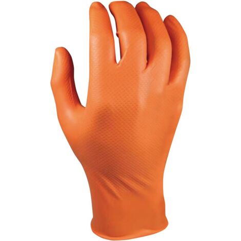 Einweghandschuh Grippaz NBR Gr. 9 orange, Box a 50 Stück