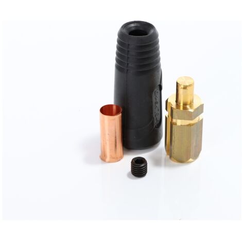 ELMAG Schweißkabel-Stecker, schwarz, 50/70/95mm², Zapfen-Ø 13 mm, 60% ED @ 500A, Anschluss mit 2 Schrauben (1/2)