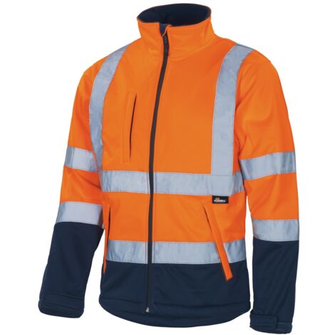 Vizwell Softshelljacke atmungsaktiv, wind- und wasserdicht VW135O Gr. XL orange/marine