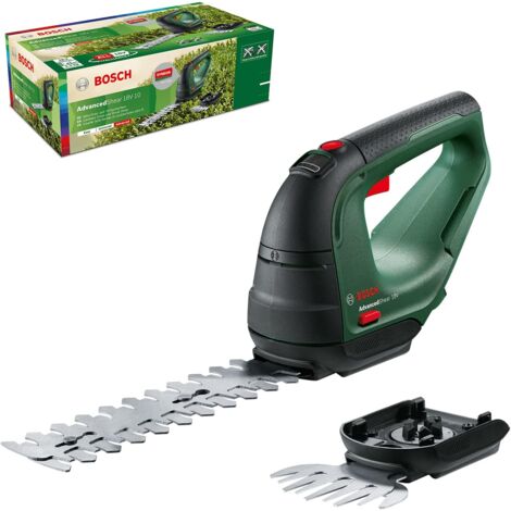 Bosch Akku Grasschere AdvancedShear 18V-10 (ohne Akku, 18 Volt System, schneidet bis zu 85 m² pro Akkuladung, mit Strauch- und Grasscherenmesser)