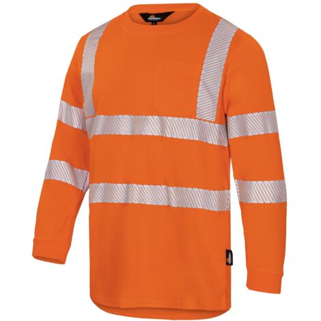 Hochsichtbares Warnshirt Herren - Reflektierendes Arbeits T-Shirt Mit Mesh | Gelb & Orange