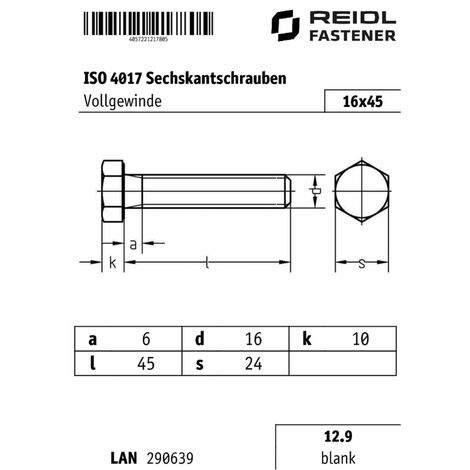 Weishaupt Schraube M10 x 20 DIN 912 8.8 Innensechskant