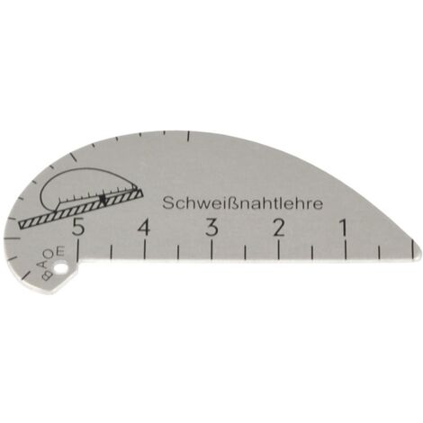 ELMAG Schweißnahtlehre ALUMINIUM, Meßbereich f. Ecknähte 2-15mm/Flachn. 0-5mm (1/3)