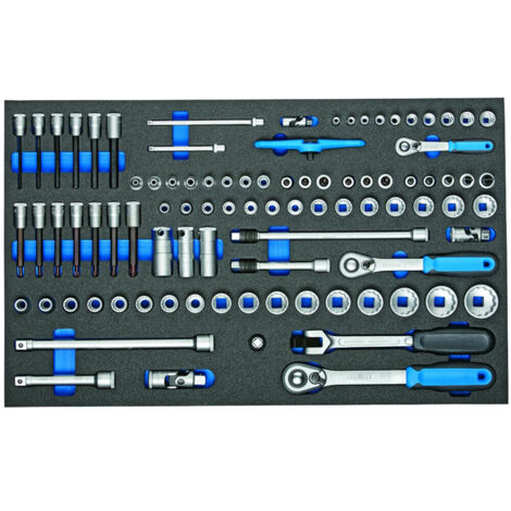 Gedore Steckschlüssel-Satz 1/4-3/8-1/2 in Check-Tool-Modul, 91-tlg. (1/4)