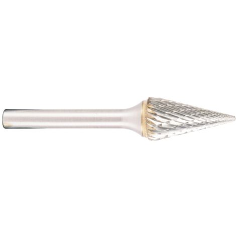 Projahn Hartmetallfräser, Form M Spitzkegel 28° d1 9.6 mm, Schaftd. 6.0 mm Kreuzverzahnung (1/5)