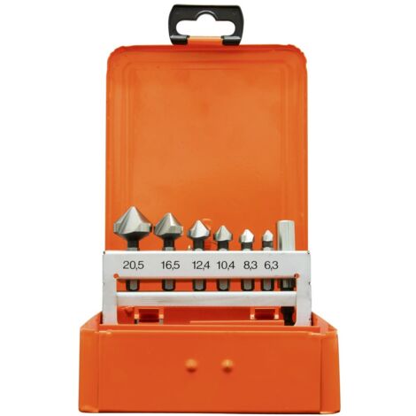 PROJAHN 7-tlg Kegelsenker Satz 90°, dreischneidig, HSS-G, 6kt Schaft, 35003 (1/2)