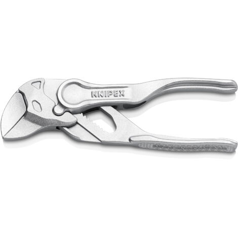 KNIPEX 86 04 100 Zangenschlüssel XS Zange und Schraubenschlüssel in einem Werkzeug aufgeprägte, raue Oberfläche verchromt 100 mm (1/10)