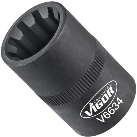 VIGOR Steckschlüsseleinsatz, 1/2 (12,5 mm) Vierkant hohl, Rillenprofil, SW 20 mm (1/3)