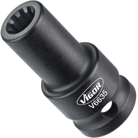 VIGOR Steckschlüsseleinsatz, 1/2 (12,5 mm) Vierkant hohl, Rillenprofil, SW 11,5 mm (1/3)