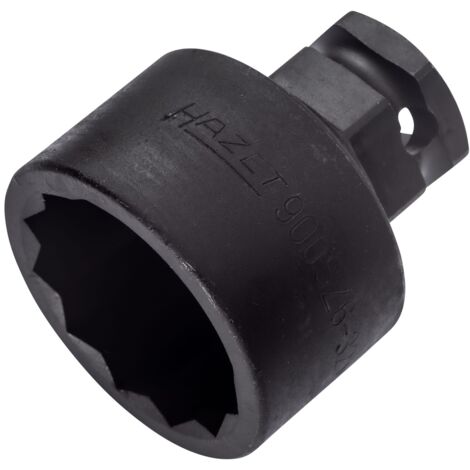 Hazet Schlag-Maschinenschrauber Steckschlüsseleinsatz 900SZ6-32, 1/2 (12,5 mm) Vierkant hohl, 24 mm Außen-Sechskant, Außen Doppelsechskant-Tractionsp (1/5)