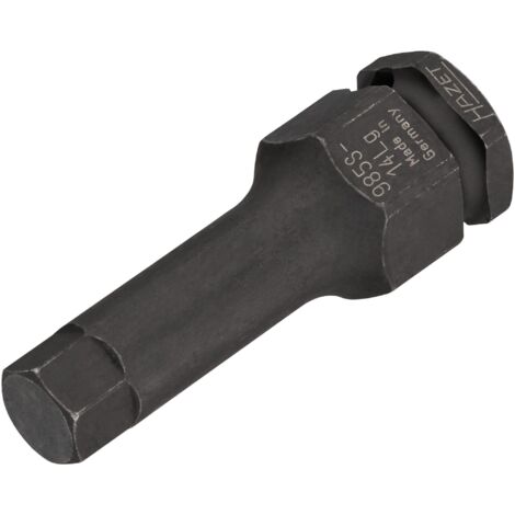 Hazet Schlag-Maschinenschrauber Schraubendreher-Steckschlüsseleinsatz 985S-14LG, 1/2 (12,5 mm) Vierkant hohl, 24 mm Außen-Sechskant, Innen Sechskant (1/4)