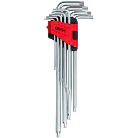 KS Tools TX-Winkelstiftschlüssel-Satz mit Bohrung, XL, 9-tlg.TB10-TB50