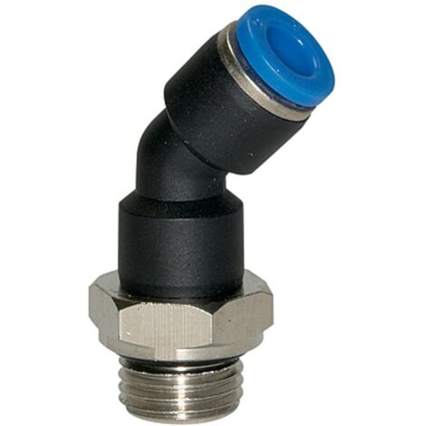 Riegler Steckverschraubung 45° »Blaue Serie«, drehbar, G 1/2 außen, Ø 6mm