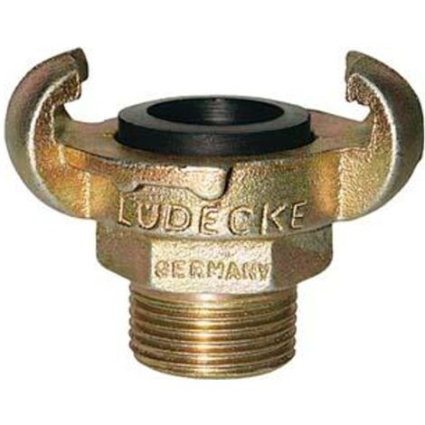 Lüdecke Klauen-Gewindekupplung DIN 3489, Temperguss, AG 3/4, SW32 (1/2)