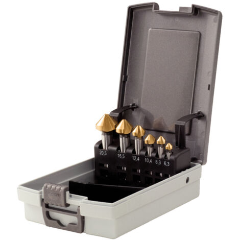 KS Tools HSS TiN Kegel-Entgratsenker-Satz, Kunststoffkassette 6-teilig