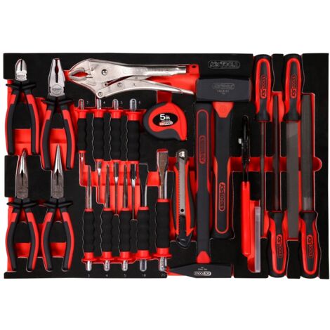 KS Tools Zangen- / Hammer- / und Meißel-Satz in Schaumstoffeinlage, 33-tlg.