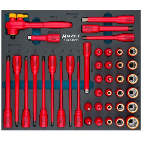 Hazet Steckschlüssel Satz, schutzisoliert, Vierkant hohl 10 mm (3/8), Außen-Sechskant-Tractionsprofil, Innen TORX Profil, Innen-Sechskant Profil, Inn (1/5)
