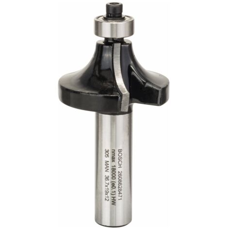 Bosch Abrundfräser Standard for Wood, 12 mm, R1 12 mm, L 19 mm, G 70 mm