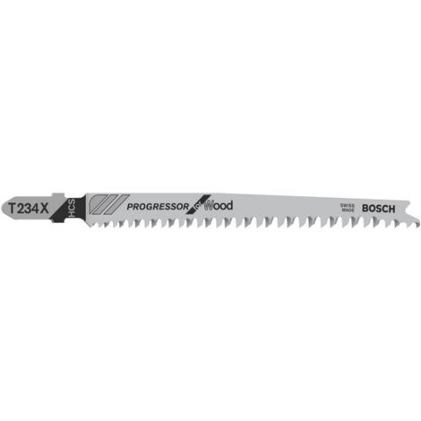Bosch Stichsägeblatt T 234 X Progressor for Wood, 100er-Pack