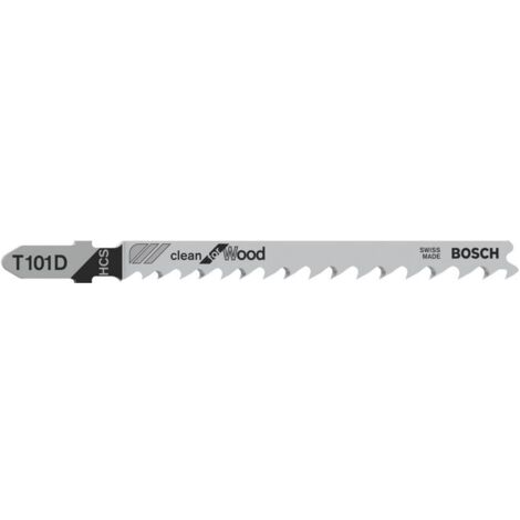 Bosch Stichsägeblätter Holz T101D Sägeblätter 100mm für Stichsägen - 100 Stück