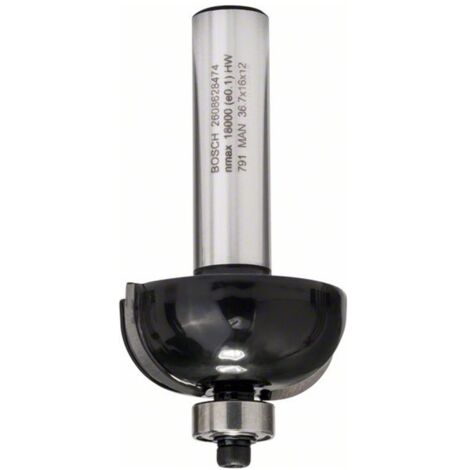 Bosch Hohlkehlfräser, 12 mm, R1 12 mm, D 36,7 mm, L 16 mm, G 70 mm