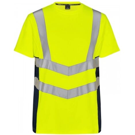 ENGEL Warnschutz Safety T-Shirt 9544-182-38165 Gr. M gelb/blue ink (1/2)