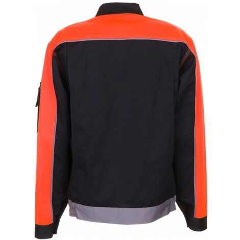 Chaqueta De Trabajo Planam Visline V1 - Talla 44, Negro/Naranja/Zinc, Con Bolsillos Y Reflectante
