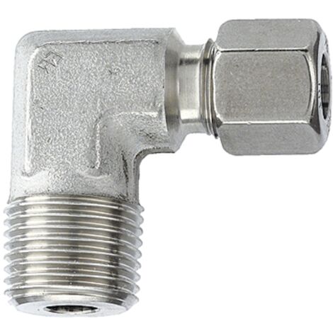 RIEGLER WEV186LSTNPT Winkel-Einschraubverschraubung – Stahl Verzinkt, 1/8 NPT, 315 Bar, Für 6 Mm Rohr