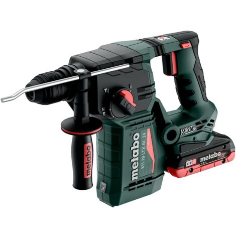 Metabo Akku-Kombihammer KH 18 LTX BL 24, incl. 2x Akku LiHD 4 Ah, Ladegerät, Zubehör, metaBOX