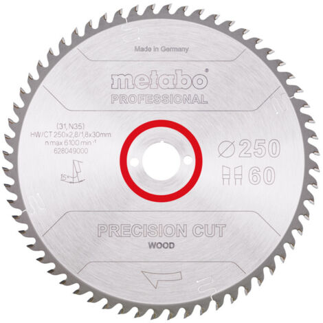 Metabo Toebehoren - Zaagblad voor hout, 305x30 mm, 60 tanden 628228000