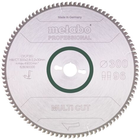 Metabo Sägeblatt "multi cut - professional", 300x2,8/2,2x30, Z96 FZ/TZ, 6°neg.